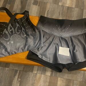 Top Gun All Stars Cheer JAGs Black and Silver Cheer Outfit